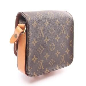Louis Vuitton Monogram Leather Cartessier Brown Shoulder Bag Canvas